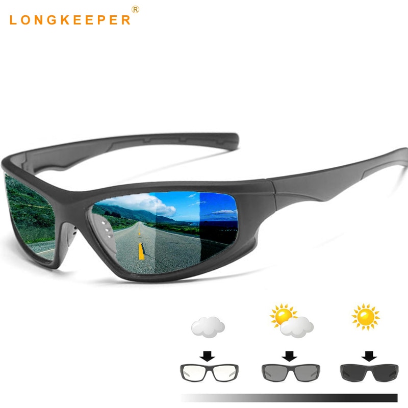 Mens Driving Photochromic Sunglasses Men Polarized Discoloration Driver Sun glasses Transition Lens Sunglasses UV400 Anti-Glare