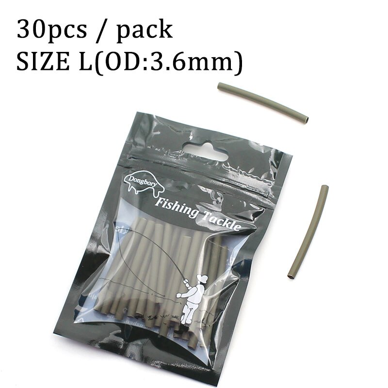 30 Stuks Karpervissen Stoom Krimpkous Buizen Voor Karper Rig Maken Accessoires Karper Haak Vissen Buis Anti Wirwar Mouwen end Tackle: 30PCS-L