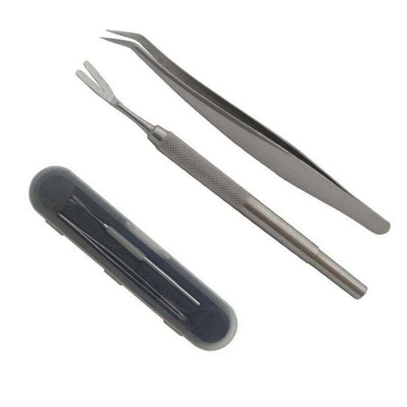 Pet animal Lice removal kit Stainless Steel Tweezer Dog Lice Clip Flea Bend Clip Tick Removal Tweezers For Dogs Cats Accessories: A1