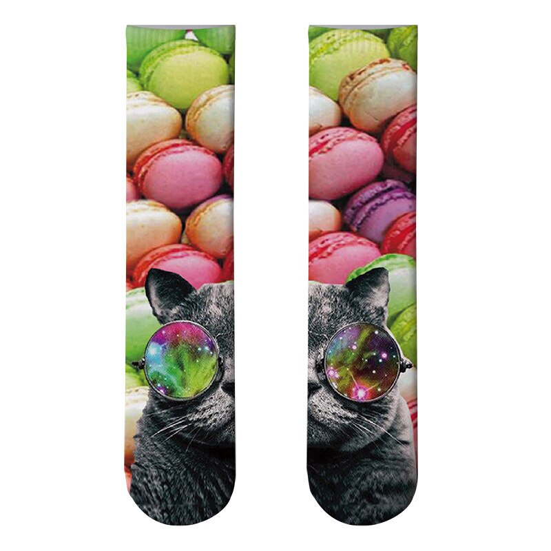 Popcorn Print Sports Socks Unisex Funny Creativity Candy Hamburger Long Socks Men Cycling Running Basketball Thigh High Socks: Style12