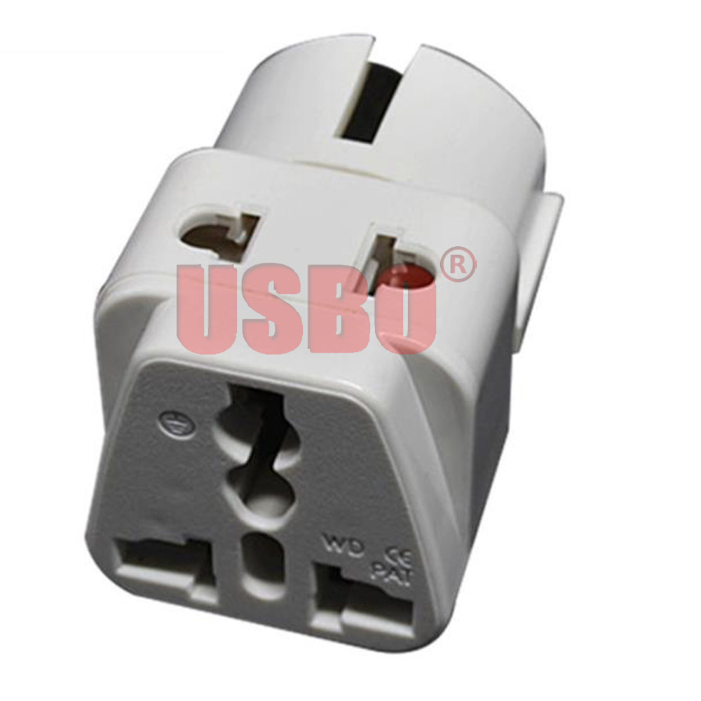 Black White 2-into-1 Europe electric plug 16A 250V German French Spain Netherlands Portugal travel adaptor plug socket convertor