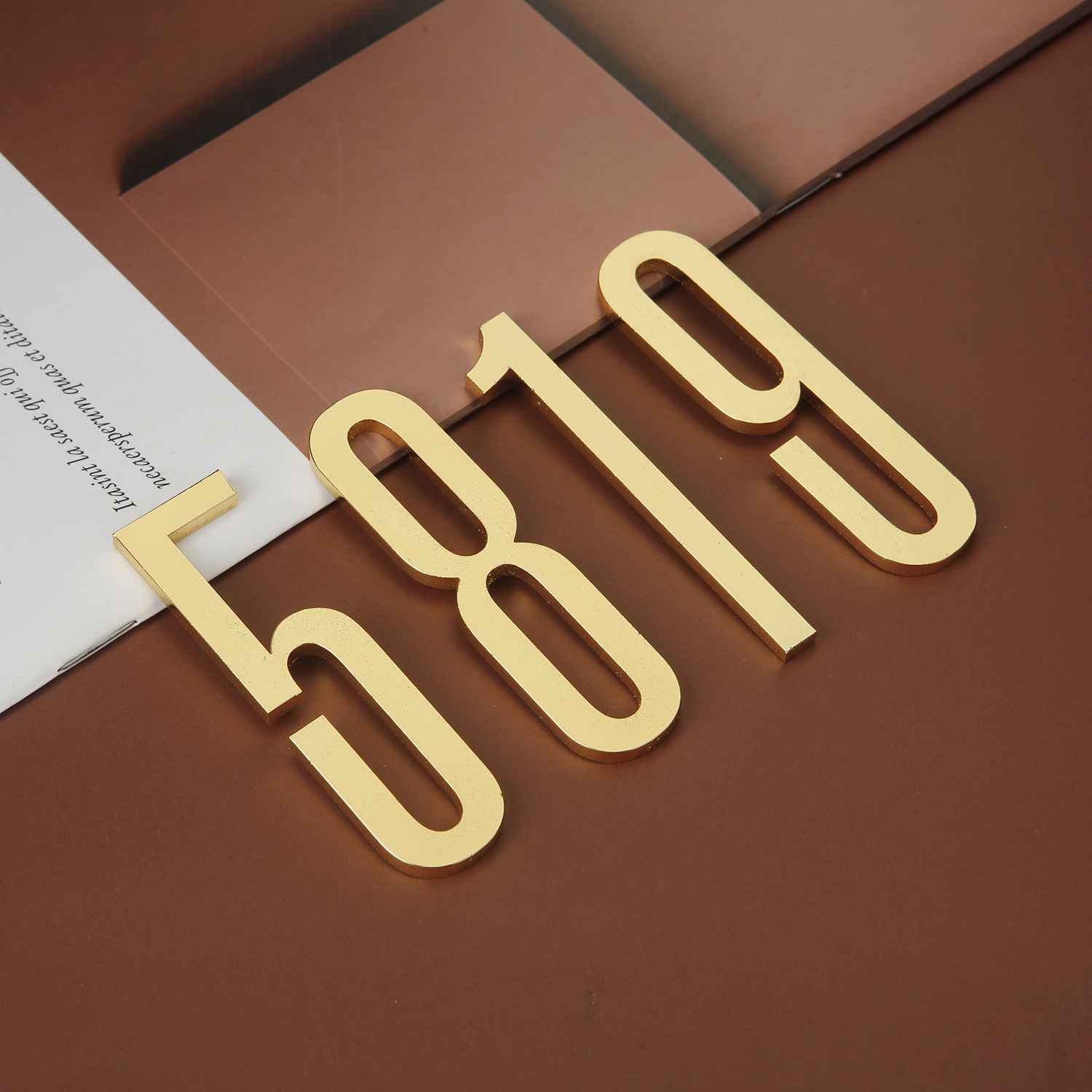 Gouden deurnummer met magneten 7 cm metalen huisnummer appartement deurnummer voor buiten hotel thuis brievenbuslabel