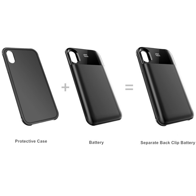 Funda cargadora de batería inteligente Leioua de 5000Mah para Iphone X Xs 5500 Mah para Iphone Xr Xs Max