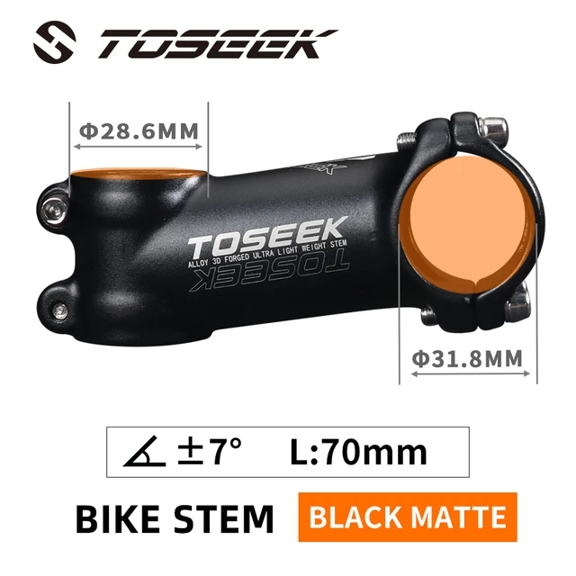 TOSEEK Ultralight Aluminum Bike Handlebar Stem 6° 7° 17° 25° Degree Mtb Stem 35mm-120mm Power Mtb 31.8mm Mountain Bicycle Stem: VIOLET/紫罗兰