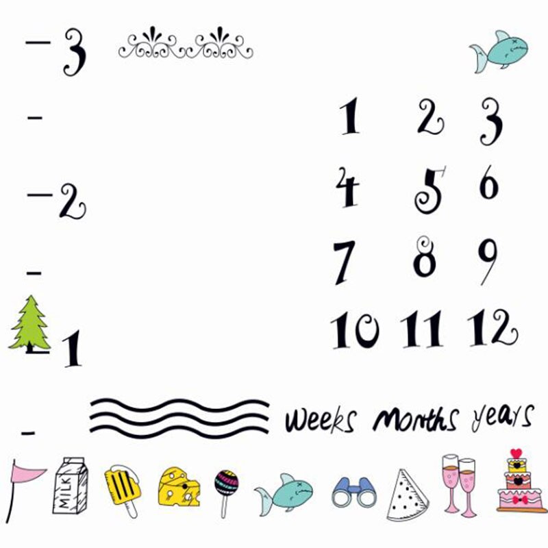 Infant Photography Props Nordic Baby Days Months Years Photo Background Cloth Blanket Child Room Decoration 100*100CM: EF-82
