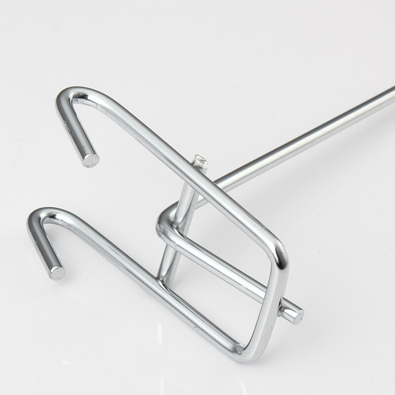2pcs Display Hooks Double Line 6mm Cold-rolled Steel Pegboard Hooks 100/150/200/250/300mm Hook for Supermarket Store Hanging