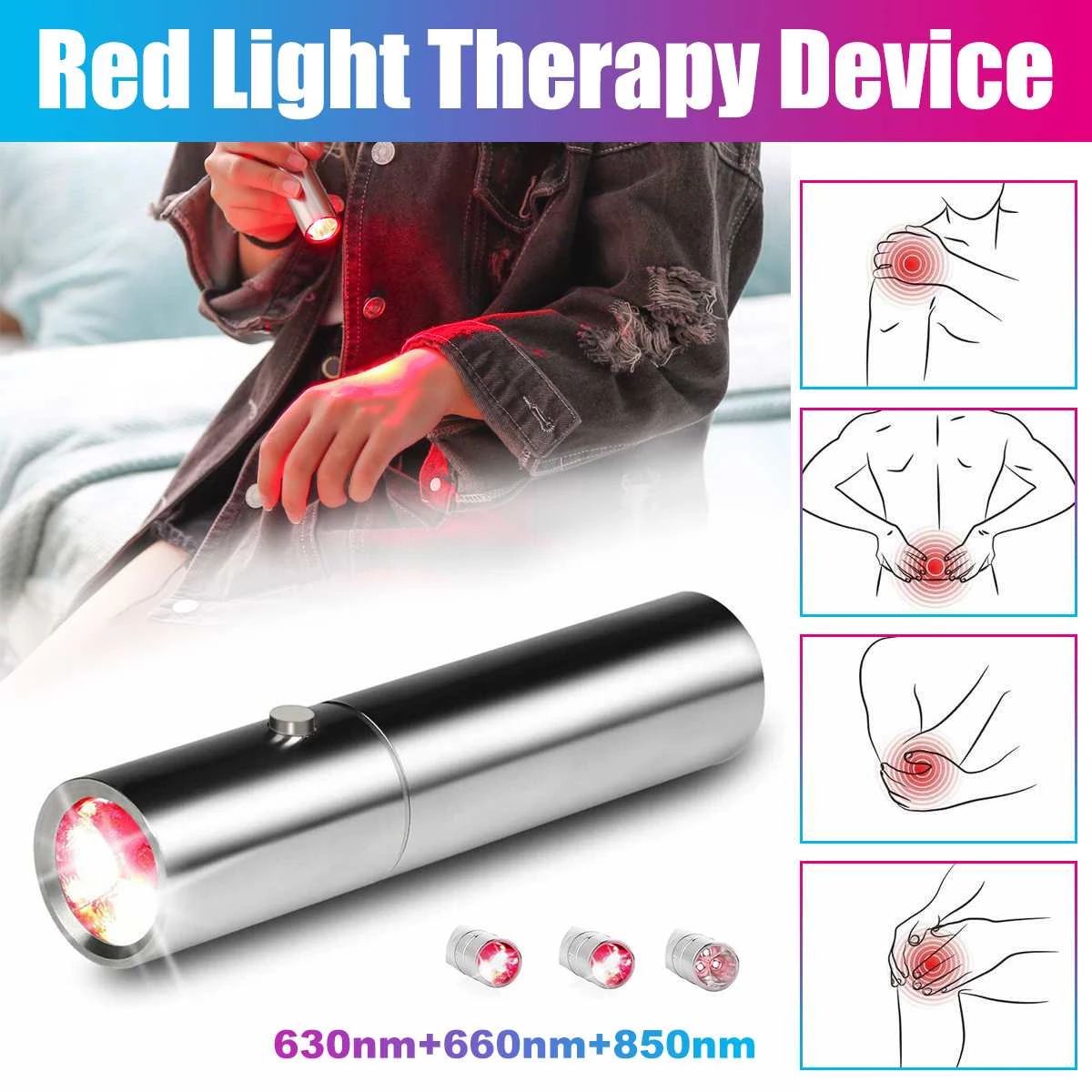Red Light Therapy Device,630nm 660nm and 850nm LED Red Infrared Light Therapy Joint Pain Home Therapy