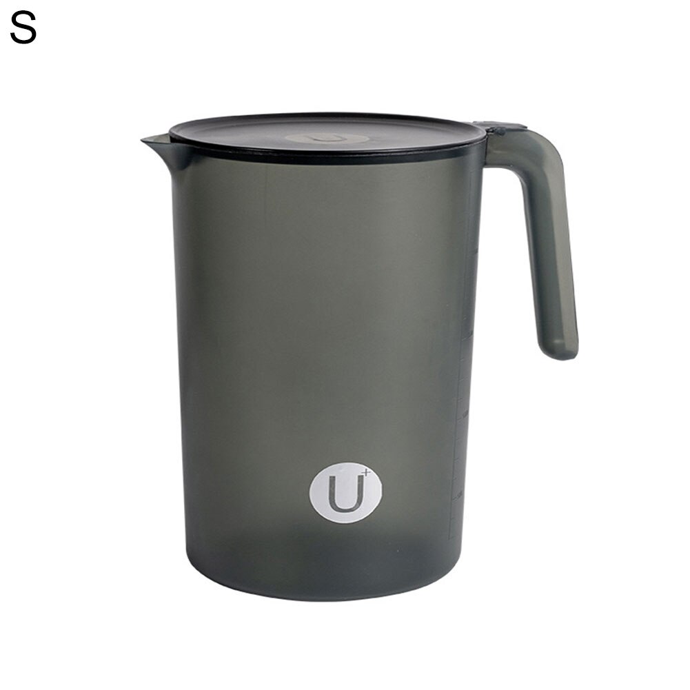 Large Capacity Beverage Storage Container Heat Resistant Cold Water Jug Plastic Juice Pitcher Household Tea pot Kettle with Lid: Black 2000ml