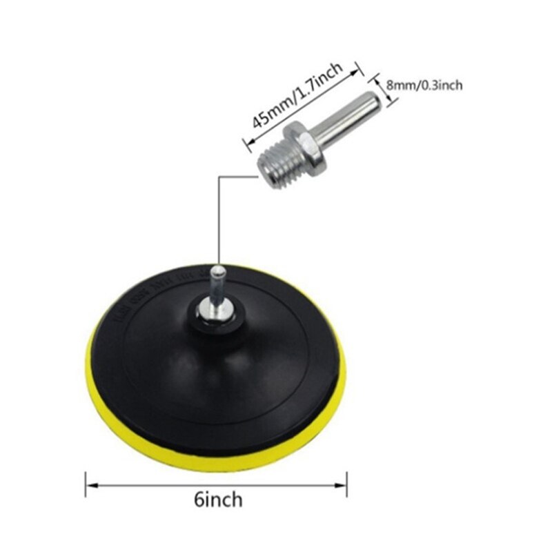 12Pcs Polishing Sponge Wheel Buffing Pad Set For Car Polisher With Drill Adapter Pad Diameter 6 Inch