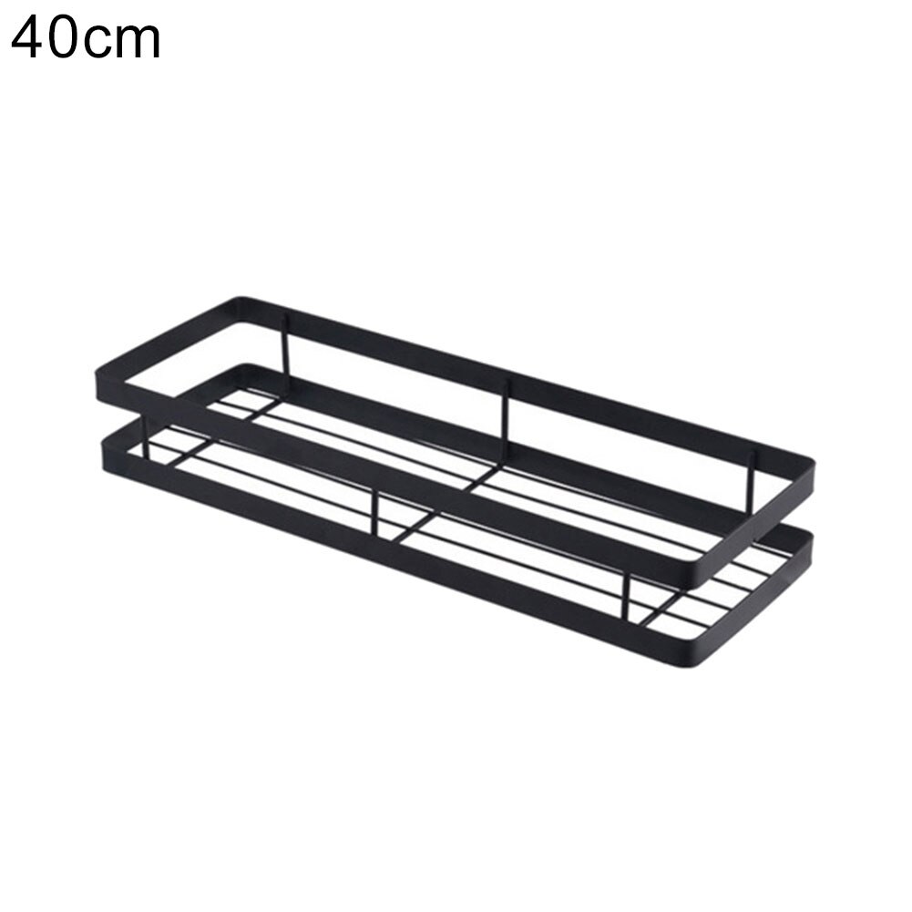 Kitchen Spice Bottle Jar Rack display 12 jar ingredients tableware cooking utensil Iron Wall Mount Metal Organizer storage Shelf: Black 40cm