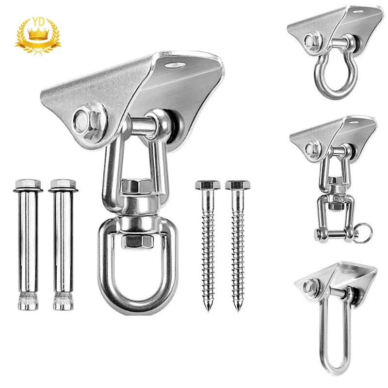 Stainless Steel Heavy Duty Swivel Rotating Hook Household 180 Degree Swing Hangers Suspension Hooks Accessories 1 set