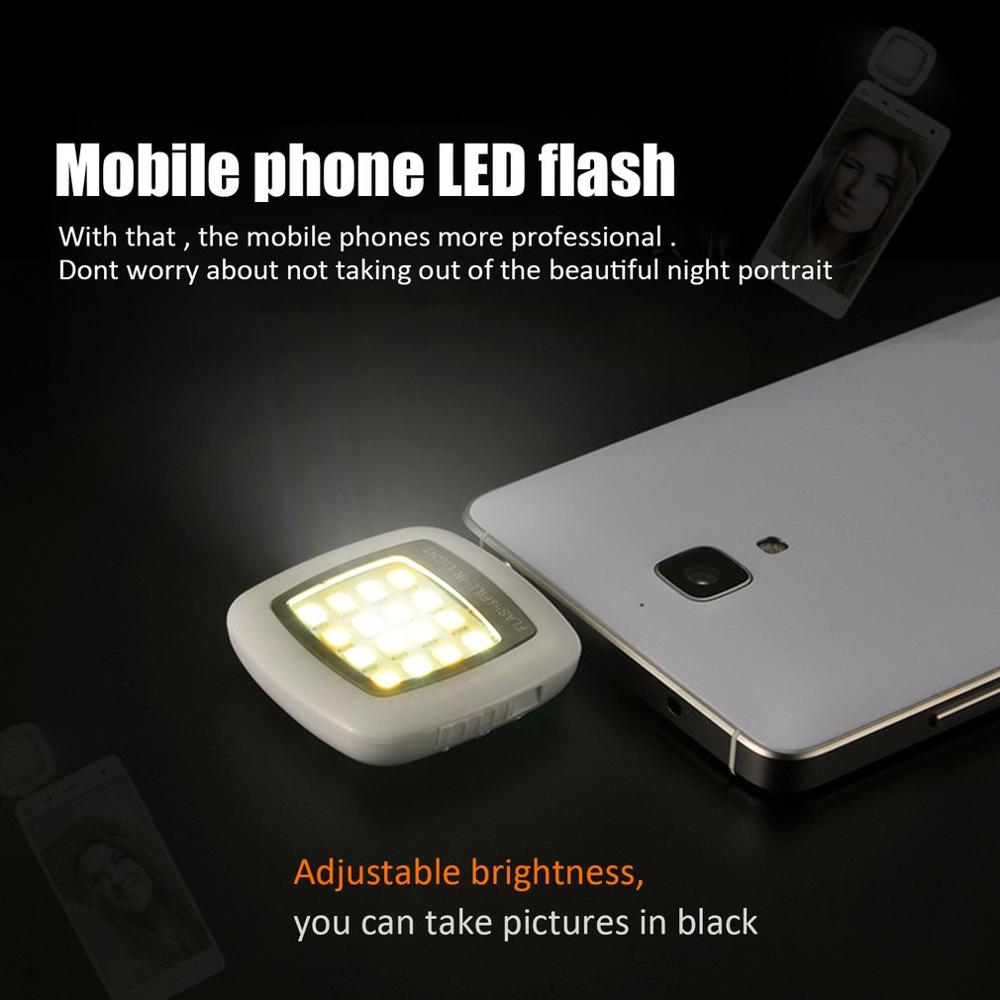 USB Charge Mini Selfie Ring Light LED Flash For Phone Portable Night Darkness Enhancing Camera Selfie Light