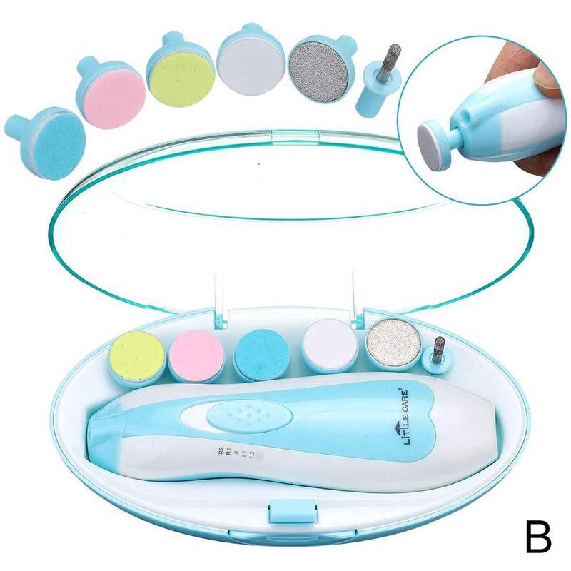 Pulidor de uñas eléctrico para bebés, cortador de uñas para dedos de los pies, herramienta recortadora manicura compacta ligera para niños: Blue