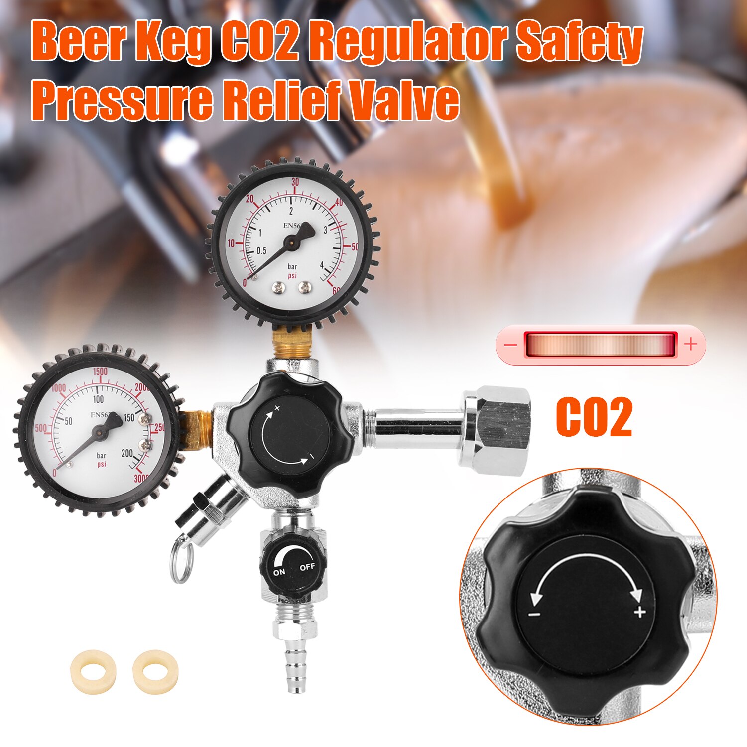 CGA320 bière fût CO2 régulateur sécurité soupape de surpression 0-3000 PSI réservoirs pression réglable