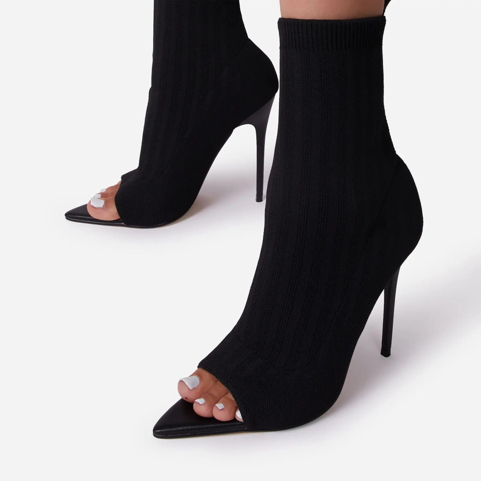 Bottes à talons hauts pour femme, chaussures de gladiateur, à bout ouvert, de soirée, de mariage, à la , collection automne