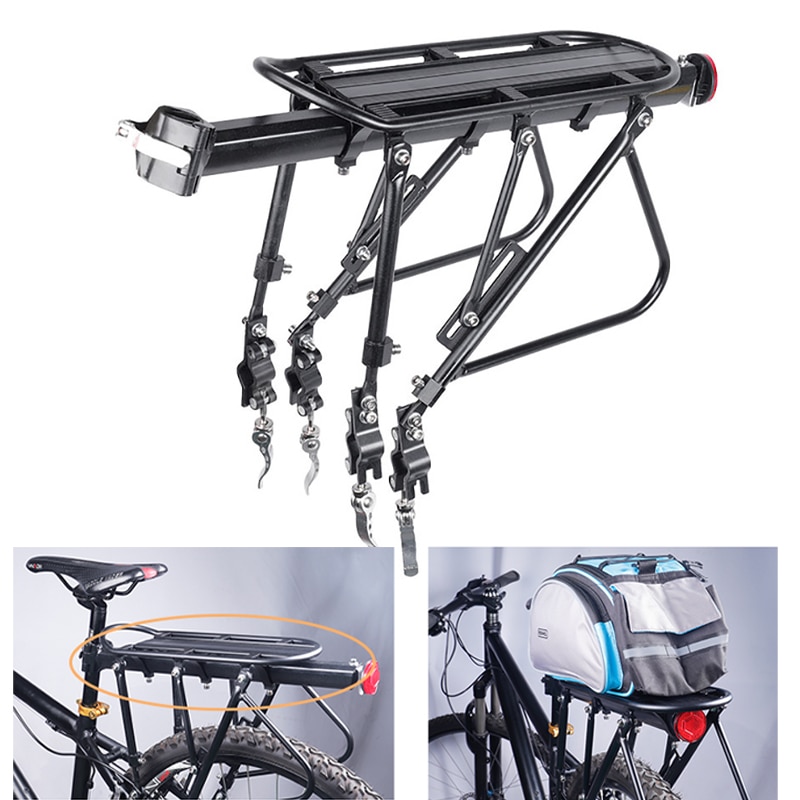 Portaequipajes trasero para bicicletas, soporte para bolsa de tija de sillín con herramienta de instalación, accesorios para bicicletas, 24-29 pulgadas