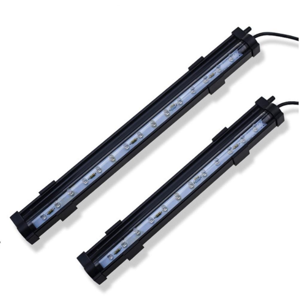 Akvarie akvarium led vandtæt lys farverig fiskelampe eu/us power akvarier dekoration lang stribe dykglas lys