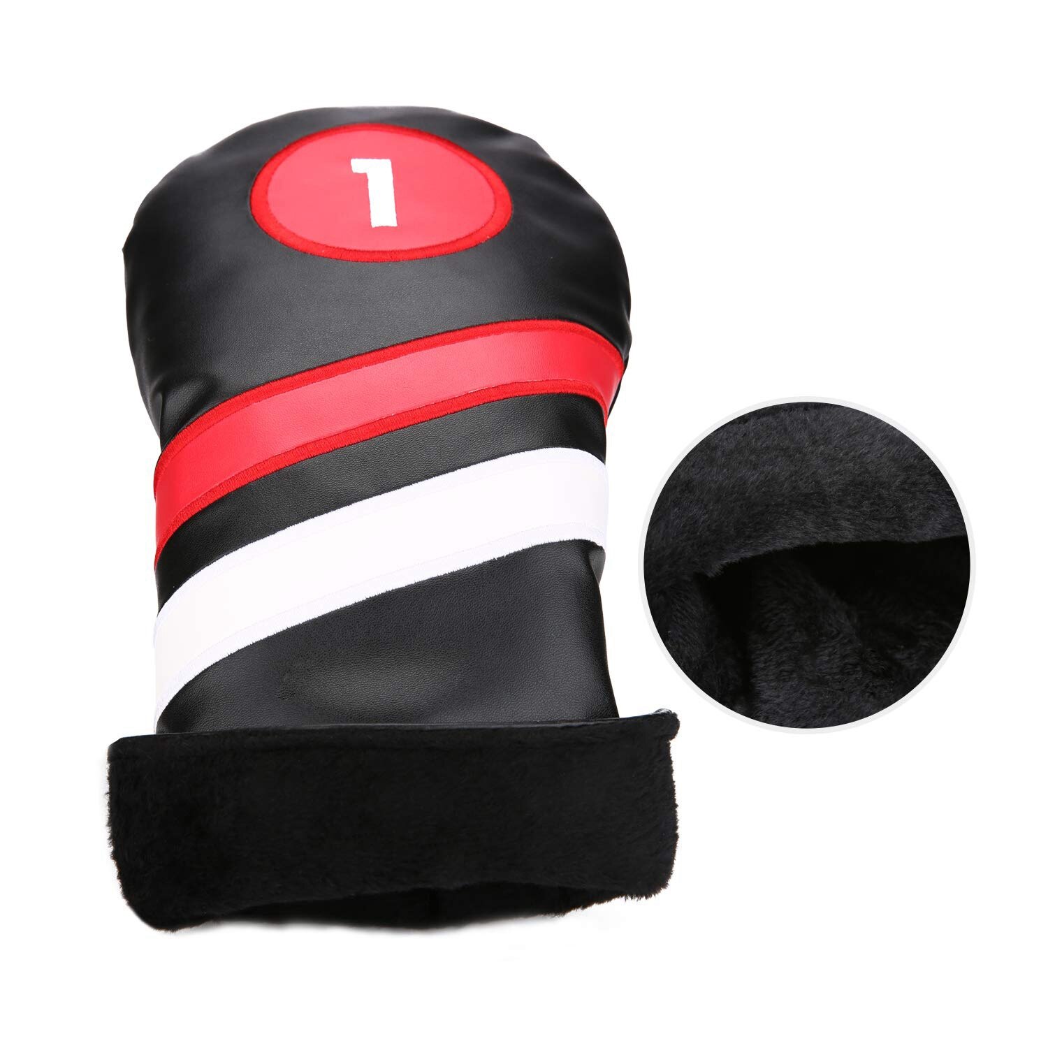 Golf headcovers 3 stuks/set driver fairway wood headcovers zwart rood vintage  pu 1 3 5 driver