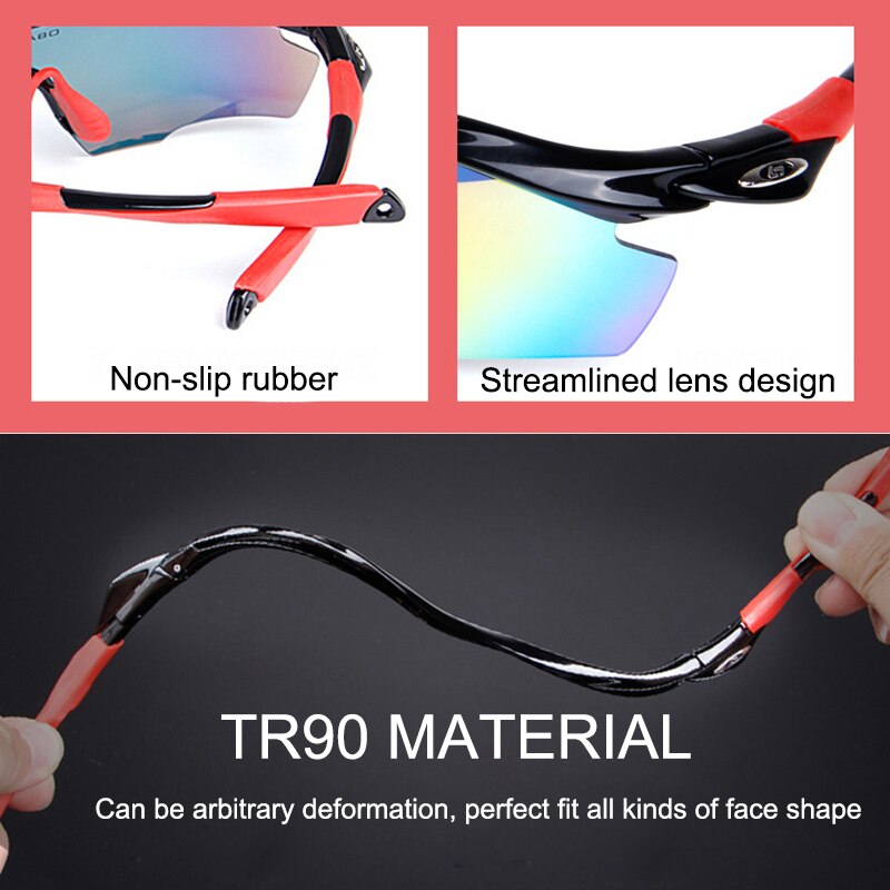 5 unids/set fotocromáticos gafas ciclismo bicicleta gafas hombres mujeres al aire libre deporte MTB gafas de sol gafas de Marco miopía
