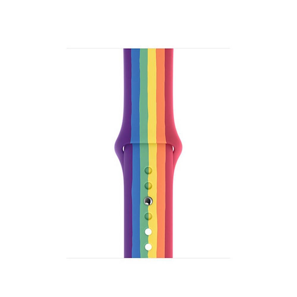 Arcobaleno Vigilanza Del silicone di sport Della Cinghia per iwatch Serie 5 4 3 2 1 di Mela guarda gruppo musicale 42 millimetri 38 millimetri 40 millimetri 44 millimetri Braccialetto Accessori