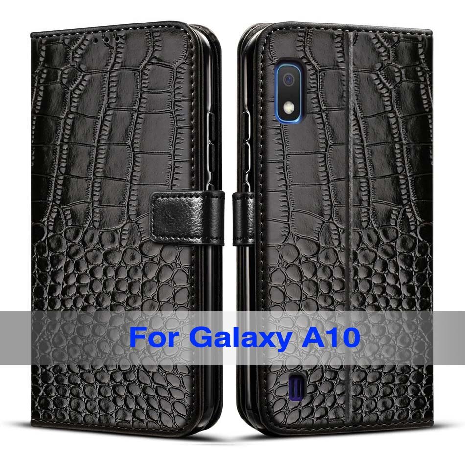 Voor Samsung Galaxy A10 Case Flip Silicone Magnetische Telefoon Case Voor Samsung Galaxy A10 Een 10 A105F A105 Tpu Gevallen cover Funda Couqe: Black