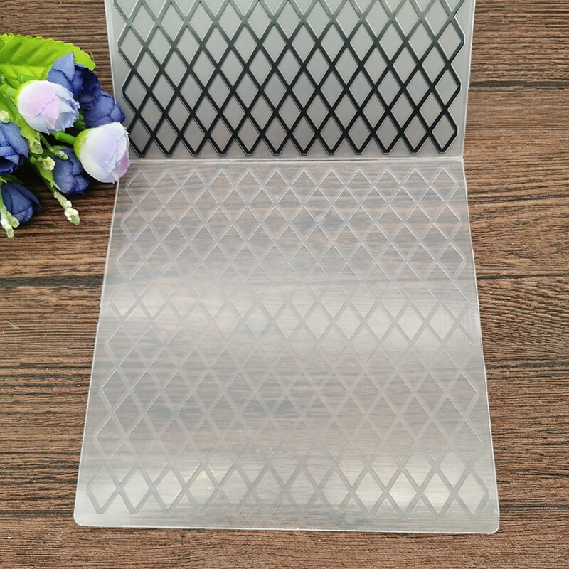 Rombos, Impresión de flores de celosía, DIY, carpetas de plástico en relieve para DIY, papel de álbum de recortes, artesanía/tarjetas, suministros de decoración