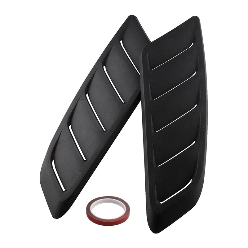 Lot de 2 panneaux universels de protection du moteur avant de voiture, couvercle de ventilation de flux d'air, capot d'admission décoratif de toit de voiture, écope en abs noir: Default Title