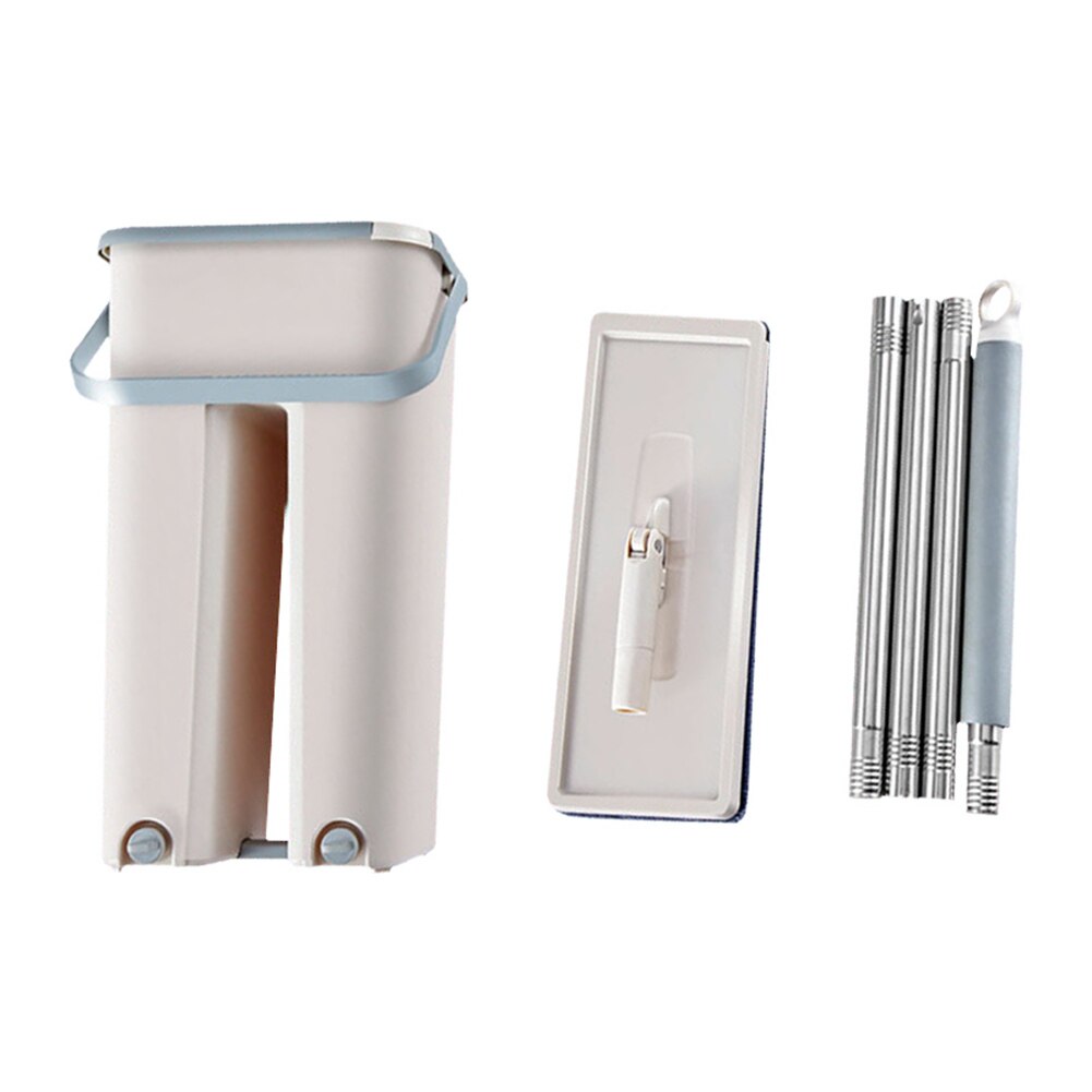 Microfiber Flat Floor Mop and Bucket Set Home Floor Cleaning System with Washable Flat Fiber Mop Pads MSU88