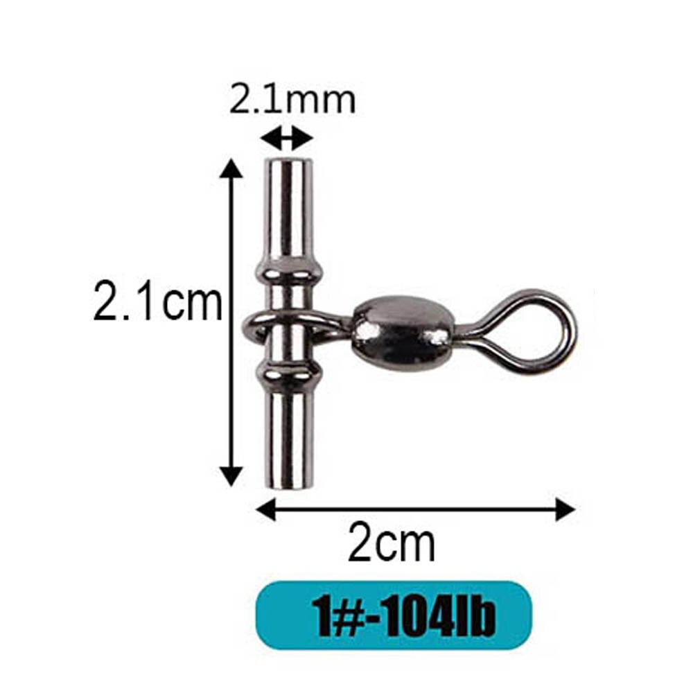 70Pcs 3 Way Cross Line Barrel Fishing Swivels Deep rig Crimp sleeves Crane Swivel Brass Fishing connectors Tackle: Size 1