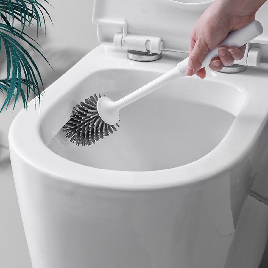 Tpr toiletbørste gummihovedholder rengøringsbørste til toiletvæghængende husholdningsgulv rengøring af tilbehør til badeværelset