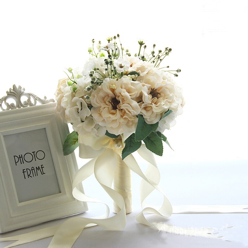 Bouquet De Mariée Artificiel Turquoise, Neuf, Mélange De Fleurs