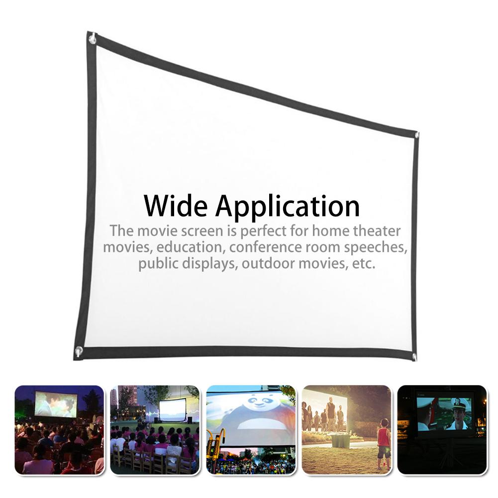 Projection Screen Portable Movie Screen 60/72/84/92/100/120 Inches Household Light Resistant Projection Screen For Home Theater