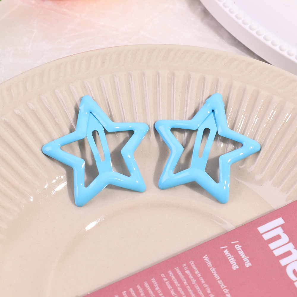 10-50Pcs Colors Star BB Hairclips Girls Y2K Cute Star Barrettes Women Simple Metal Snap Clip Headdress Hair Jewelry Accessories: S / Pink