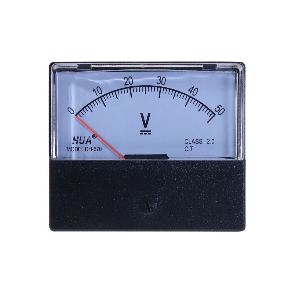 DC Analog Panel Volt Voltage Meter DH-670 Voltmeter Gauge 3V 5V 10V 15V 20V 30V 50V 100V 150V 300V 500V Mechanical Voltmeter