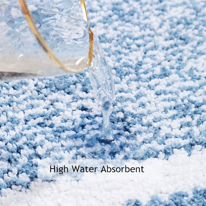 Simple Soft Flocking Bathroom Carpet 1Pcs Water Absorbent Hallway Bath Mat Non-Slip Doorway Bedroom Floor Rug Washsble