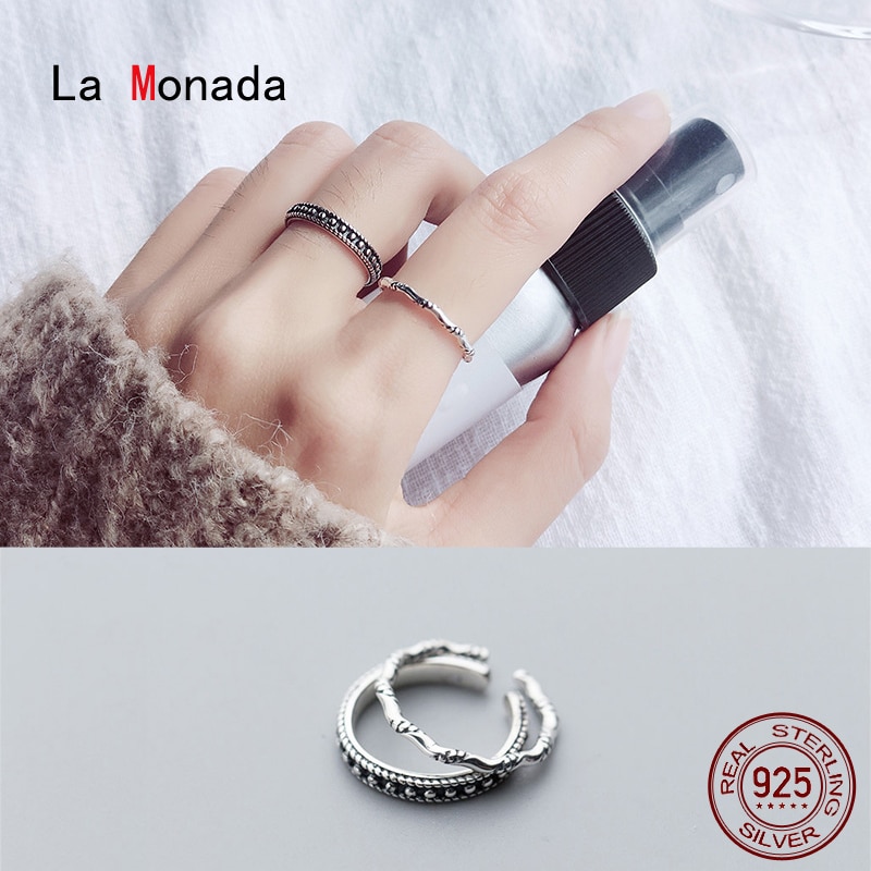 La Monada Vintage Nodo Delle Donne Anello In Argento Sterling 925 Minimalista Anelli Per Le Donne 925 Argento Fine Jewerly Anelli Donna Regolabile