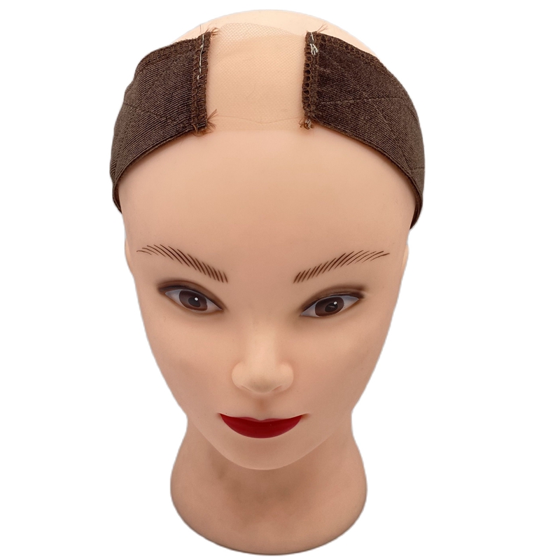 Banda de agarre de peluca de terciopelo ajustable antideslizante, soporte elástico para salón, banda de terciopelo, accesorio para peluca, diadema para peluca de pelo: Castaño