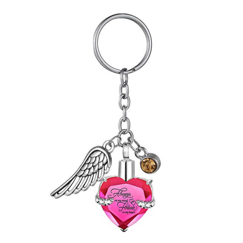 1PC Bunte Herz knapp aufbringen Feuerbestattung Asche Schmuck Keychain Haustier Denkmal Hund Katze Urnen DIY Liefert: 7
