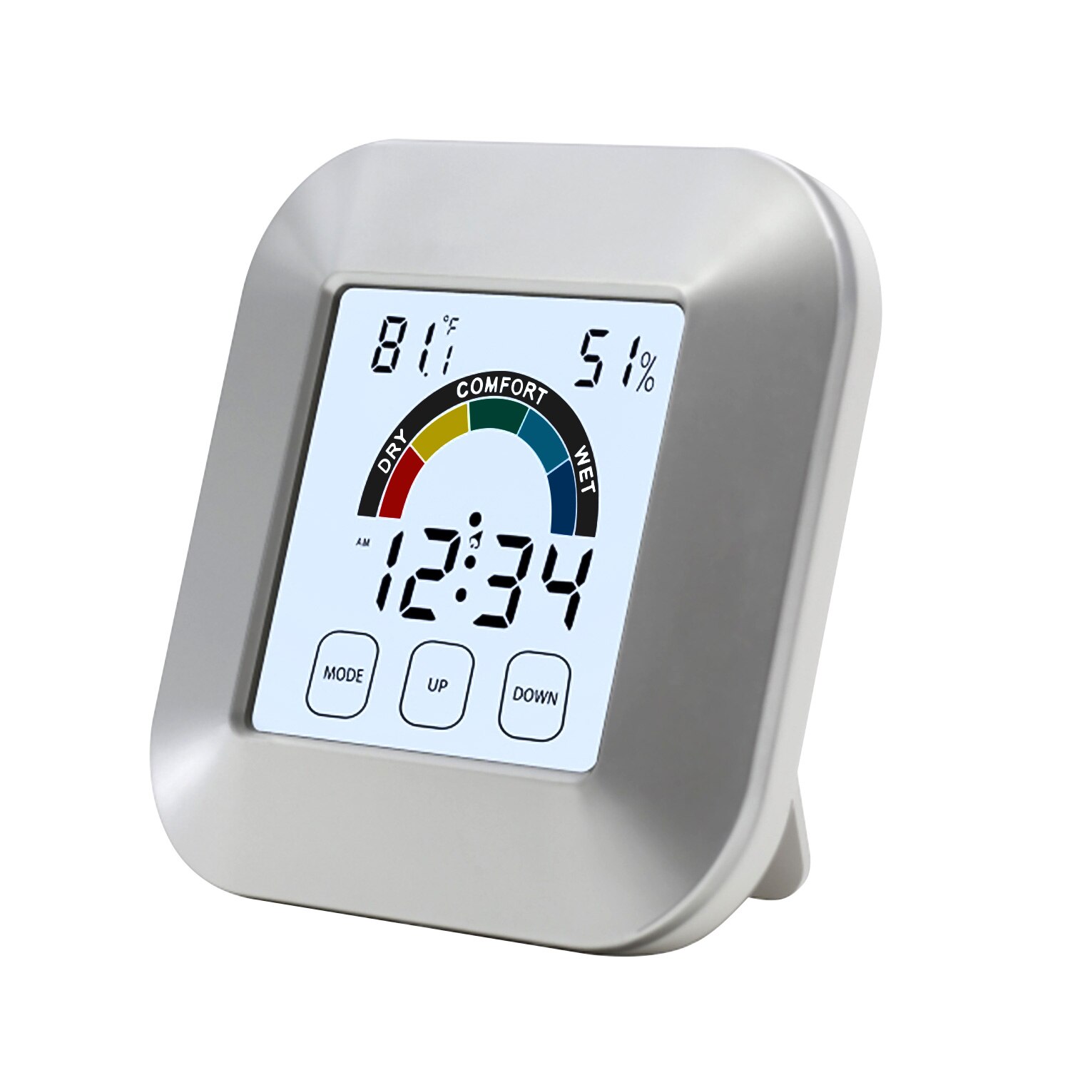 Temperatuur Vochtigheid Klok Indoor Thermometer Digitale Keuken Vochtigheid Monitor Touchscreen Backlight Timer Digitale Display