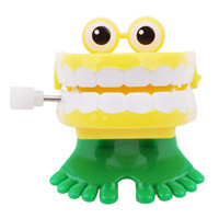 Foråret wind-up jump tand tandlegetøj dental wind-up dejlige foråret plast legetøj jump tænder kæde til børn: Tænder med øjnene