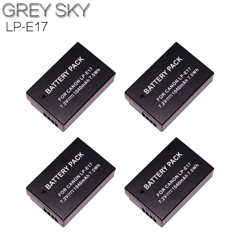 LP-E17 LP E17 LPE17 Rechargeable 1040mAh Lithium Batterie Pour Appareil Photo Numérique Canon EOS M5 M6 200D T6I T6S 750D 760D 77D X8I: 4battery