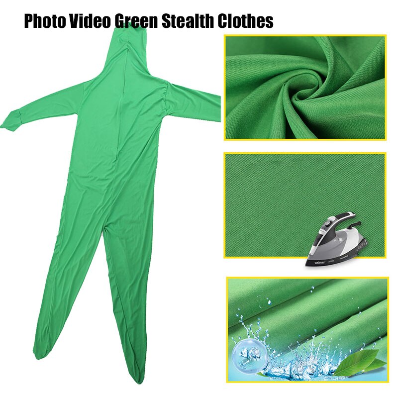Costume de peau chaude effet Invisible corps extensible vert écran Costume Photo adulte Costume serré vidéo Costume fête vert furtif vêtements