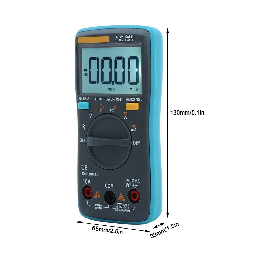 ZT100 4000 Count Auto Range Digitale Multimeter Ac/Dc Spanning Weerstand Capaciteit Tester Lcd Multimeter