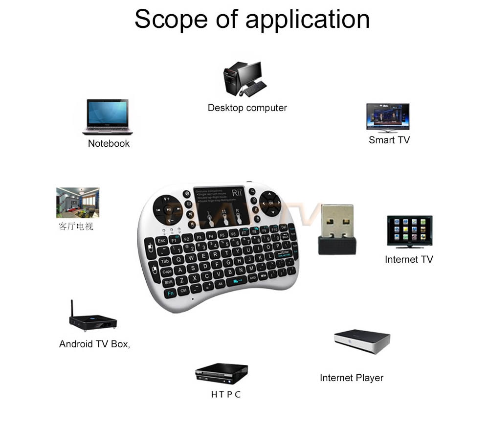 Rii mini i8 + 2.4GHz wireless keyboard backlit i8x Russian English Spanish Hebrew x8 handheld gaming for raspberry pi pc tv box