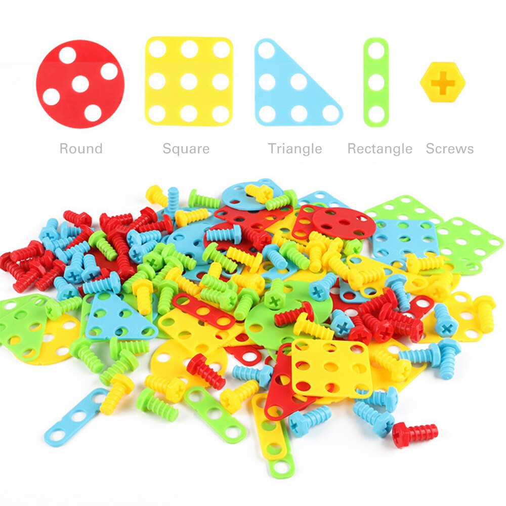 Speelgoed Voor Jongens Boor Puzzel Educatief Speelgoed Diy Schroef Groep Speelgoed Kids Tool Kit Plastic Jongen Puzzel Mozaïek Building Toy baby Gereedschap