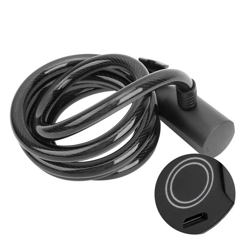 laptop locks laptop safety Bluetooth Steel Rope Lock IP65 Waterproof USB Charge Anti-Theft Device for Bike Motorcycle Scooters