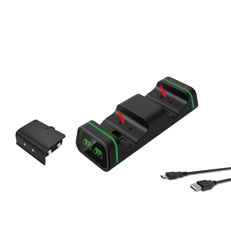 Controller Lader Dock Dual Charging Station Voor Xbox One/Slim/Elite Controller Met 2X800MAh Oplaadbare Batterij Packs.