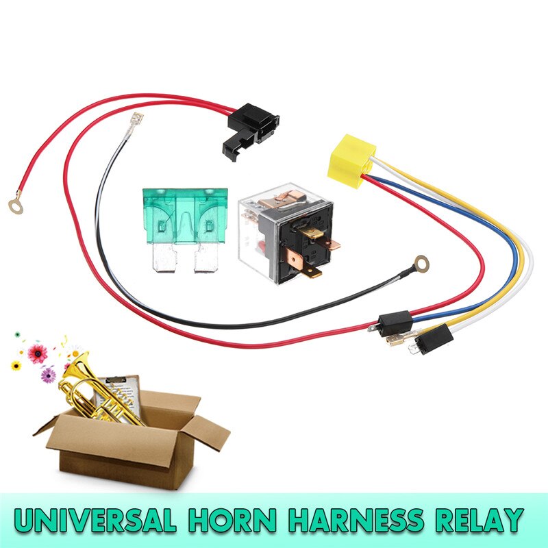 Universal Car Horn Harness Relay 12V Motorcycle Waterproof Relay 4 Pin Lamp Air Conditioner Socket Double Electric Shock