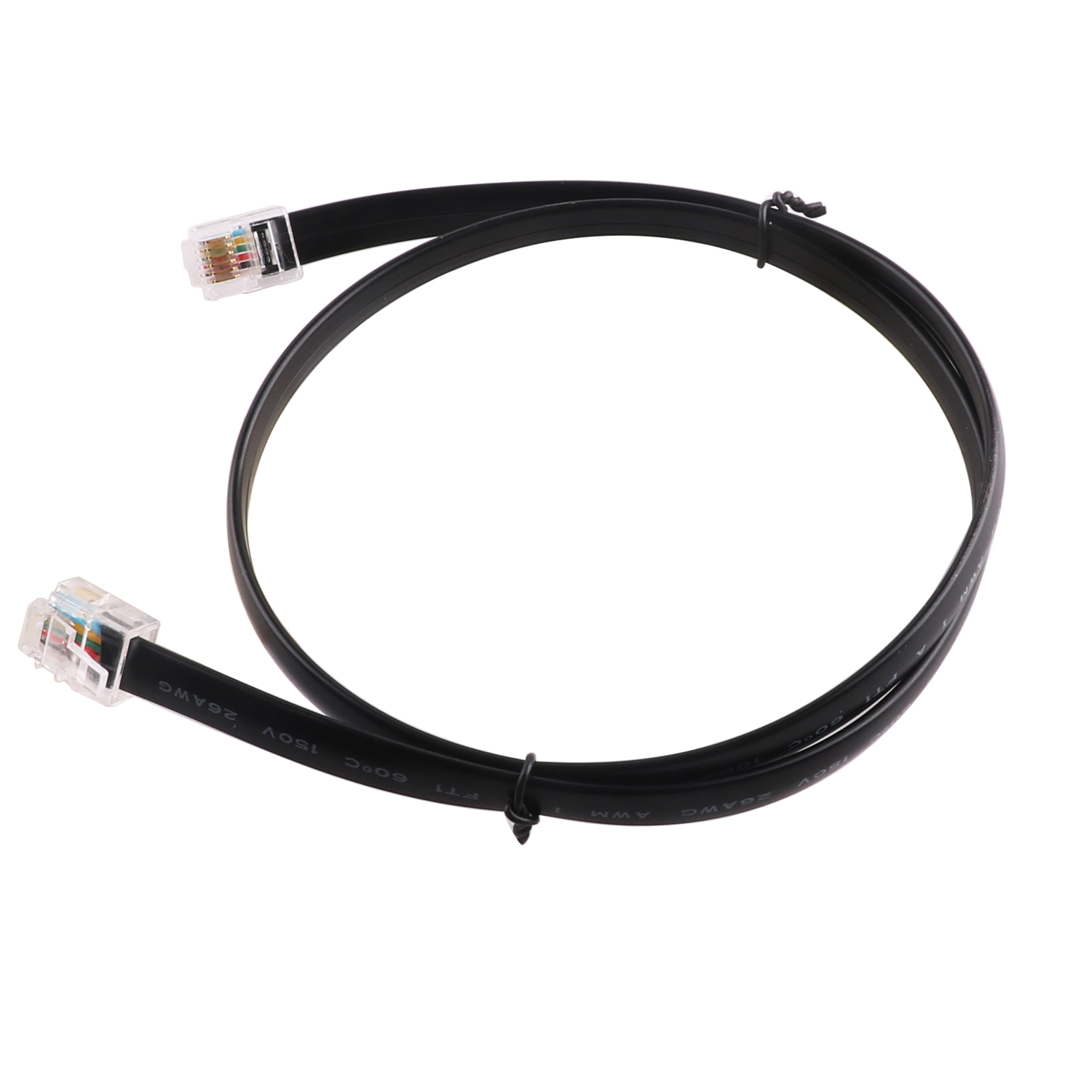 RJ11 RJ12 6P6C Data Cable, Male to Male Modular Data Cord Straight Wiring Pinout Telephone Handset Voice Extension Cable