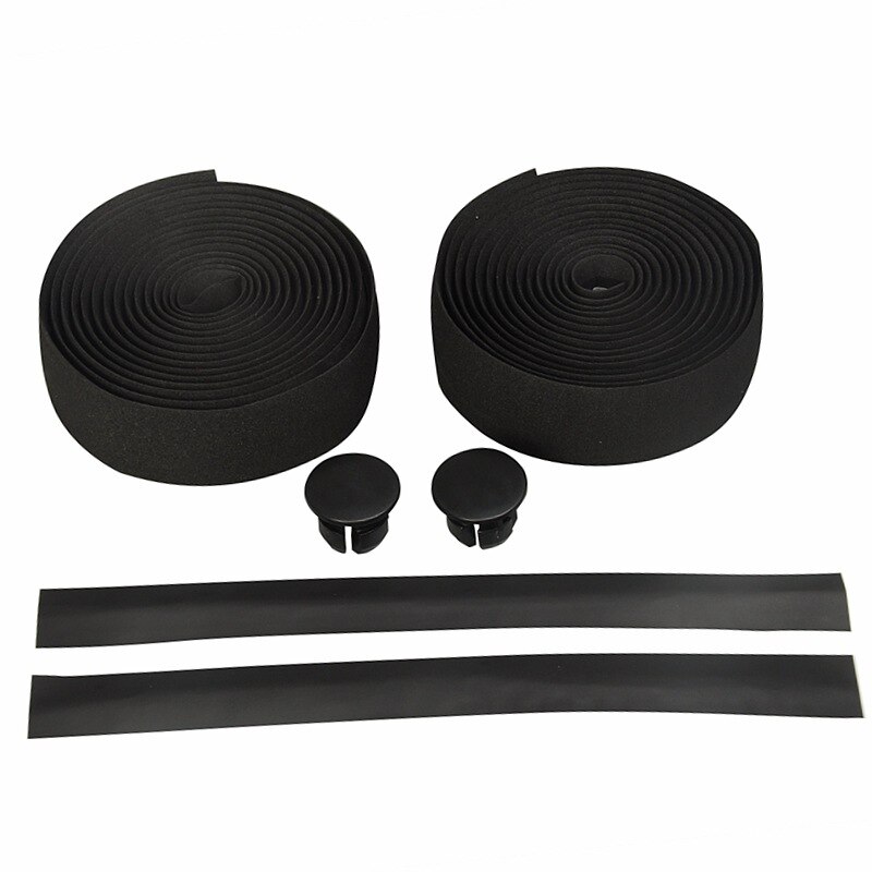 Cinta de manillar de bicicleta antideslizante y de absorción de choque Barra de manejo de ciclismo ultraligero cinta de Manillar de bicicleta de montaña suave: Negro